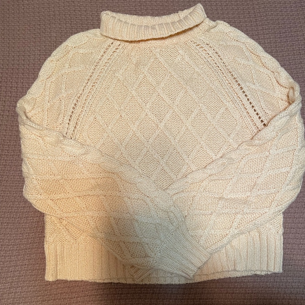 Butter Yellow Cable Knit Sweater